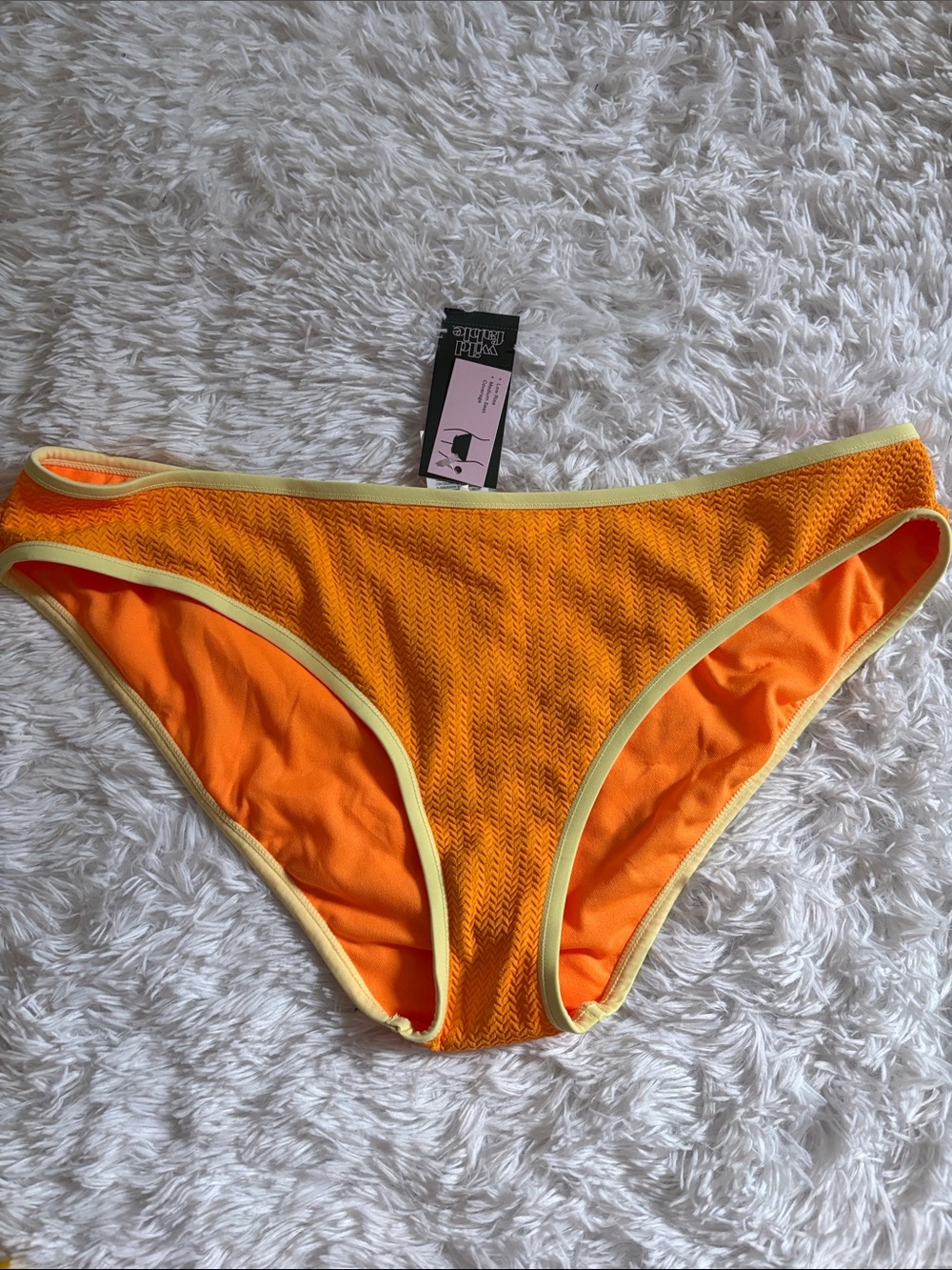 NWT Wild Fable Orange Textured Low Rise Swim Bottoms Size XL